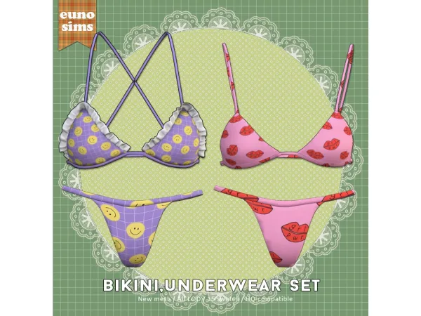 bikini,underwear set by euno sims