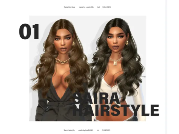Alpha Saira Hairstyle by LeahLilith - The Sims 4 Custom Content