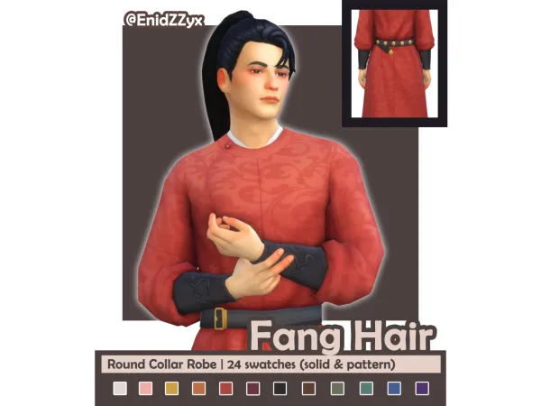 Maxis Match Round collar robe black boots (Tang Dynasty) - The Sims 4 Custom Content