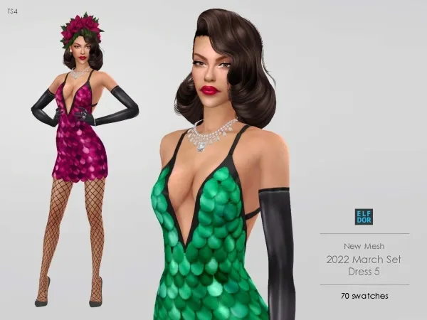Maxis Match Sequin Party Dress - The Sims 4 Custom Content