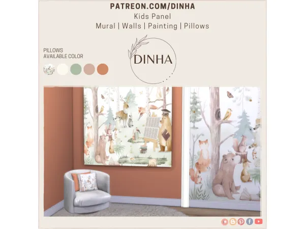 Mix Bosom of Nature Kids Collection Pillows - The Sims 4 Custom Content