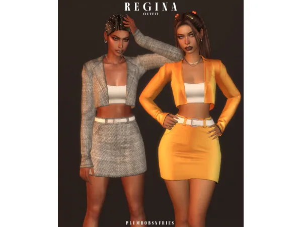 Alpha REGINA outfit by plumbobsnfries - The Sims 4 Custom Content