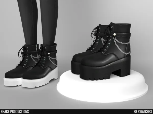 Alpha Leather Boots - The Sims 4 Custom Content