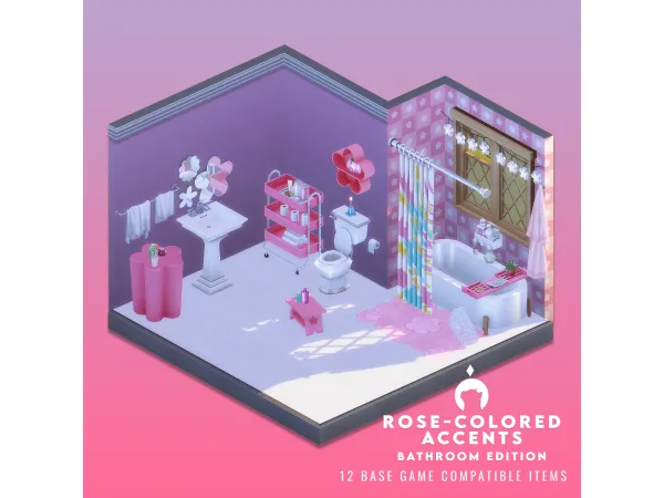 Maxis Match Rose Colored Accents Bathroom Edition - The Sims 4 Custom Content