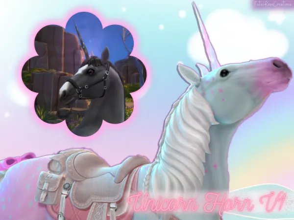 Alpha Unicorn Horn V1 - The Sims 4 Custom Content