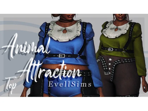 Alpha Animal Attraction Top by EvellSims - The Sims 4 Custom Content