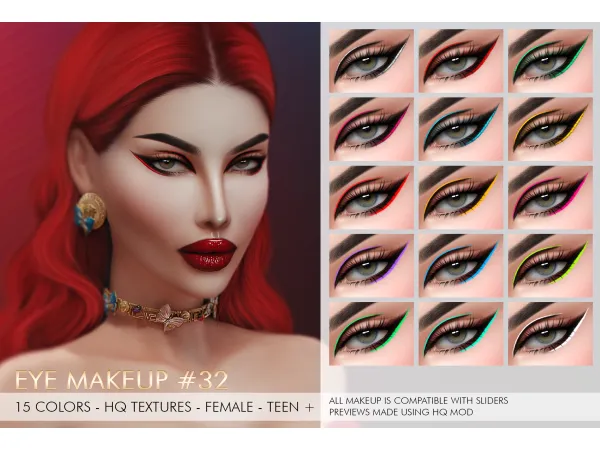 Alpha EYE MAKEUP 32 by Jul_Haos - The Sims 4 Custom Content
