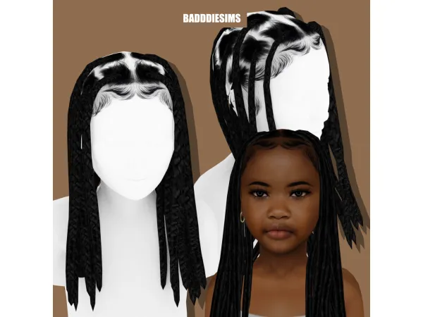 Mix NEMA HAIR CHILD VERSION by BADDDIESIMS - The Sims 4 Custom Content
