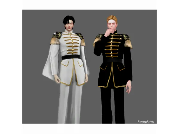 Alpha Romance Fantasy Male Uniform Romance Fantasy military uniform_M - The Sims 4 Custom Content