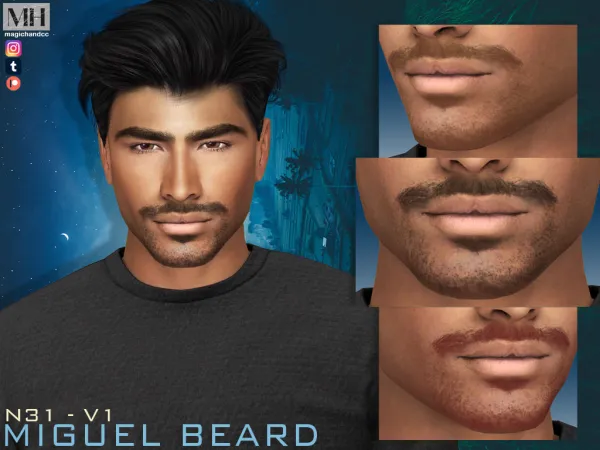 Alpha Miguel Beard N31 V1 - The Sims 4 Custom Content