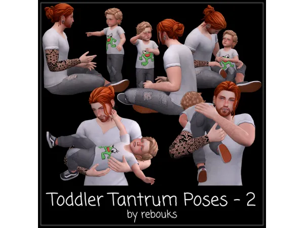 Maxis Match Toddler Tantrum Poses pt 2 by rebouks - The Sims 4 Custom Content