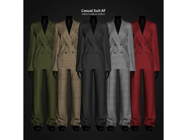 Alpha Casual Suit AF by Gorilla Gorilla Gorilla - The Sims 4 Custom Content