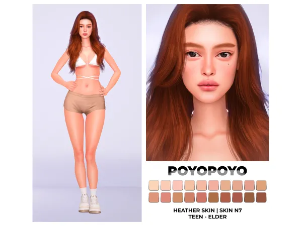 Mix Heather Skin SKIN N7 by PoyoPoyo - The Sims 4 Custom Content