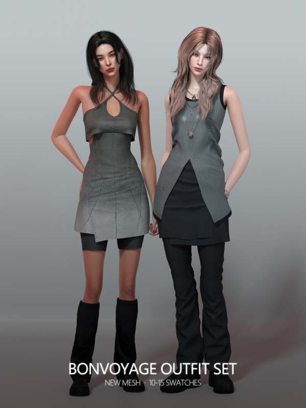 Alpha BONVOYAGE Outfit Set by simsfinds - The Sims 4 Custom Content