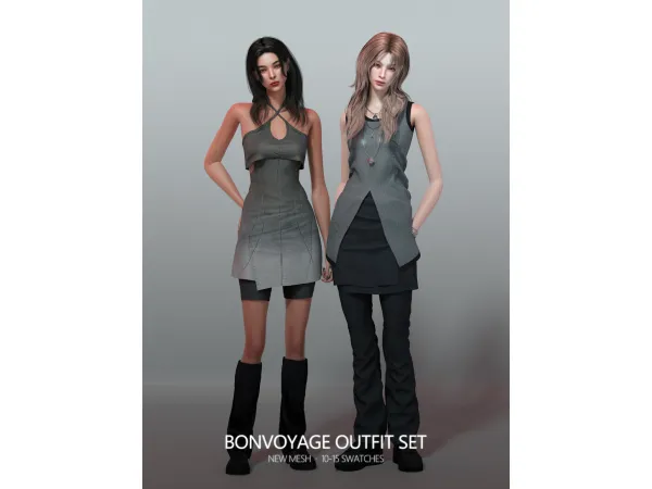 Alpha BONVOYAGE Outfit Set by RONA_SIMS - The Sims 4 Custom Content