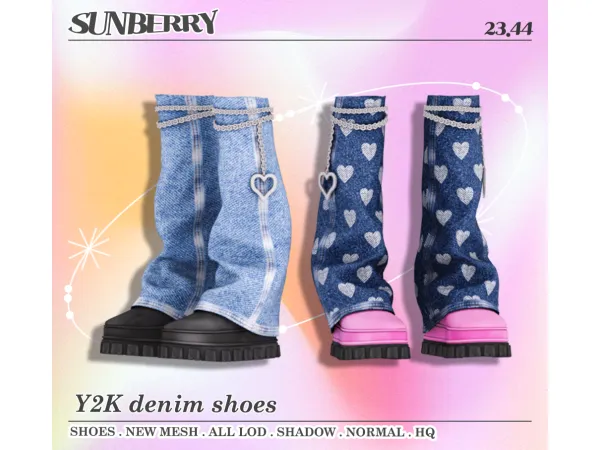 [SUNBERRY]Y2k denim shoes