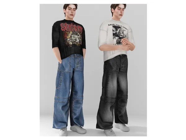 Alpha Shut Shirt Shut Jeans Male version Babyetears - The Sims 4 Custom Content