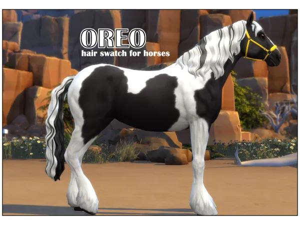 Maxis Match OREO a new hair swatch for horses by Leppy Doptera - The Sims 4 Custom Content