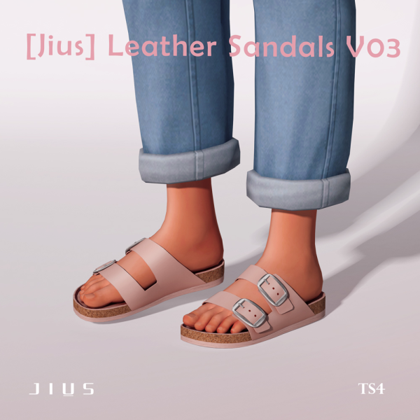 Mix Update [Jius] Leather Sandals V03 sims by simsfinds - The Sims 4 Custom Content