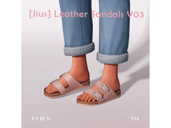 Mix Update [Jius] Leather Sandals V03 sims by Jius - The Sims 4 Custom Content