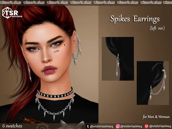 Alpha Spikes Jewelry Set for Men Woman - The Sims 4 Custom Content