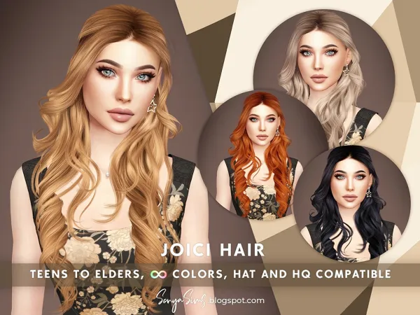 Alpha Joici Hair Adults NOW PUBLIC by SonyaSims - The Sims 4 Custom Content