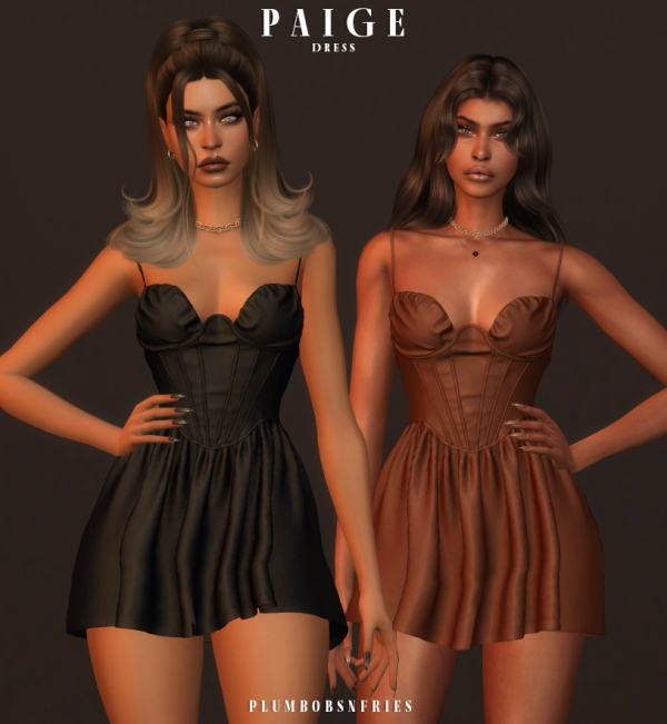 Alpha PAIGE dress by simsfinds - The Sims 4 Custom Content