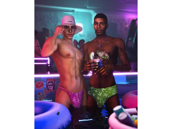 Alpha Varela Firecracker Swimwear Set by DECAYED - The Sims 4 Custom Content