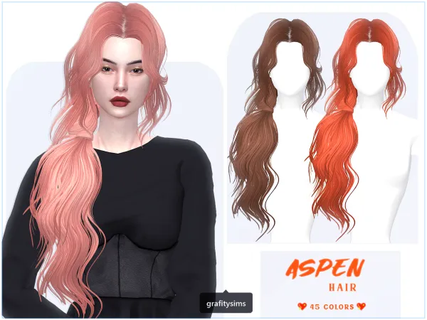 Alpha Aspen Hair - The Sims 4 Custom Content