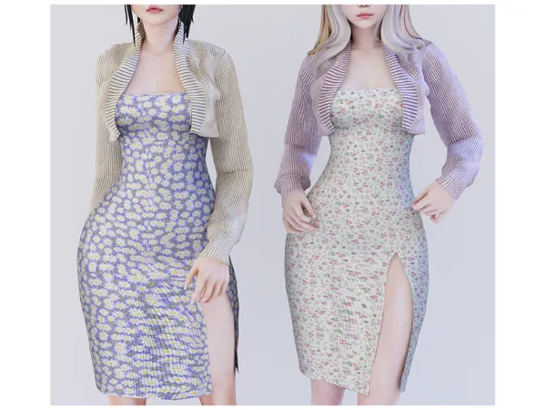 Alpha Custom Spring dress - The Sims 4 Custom Content