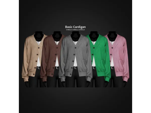 Alpha Basic Cardigan II by gorillax3 - The Sims 4 Custom Content