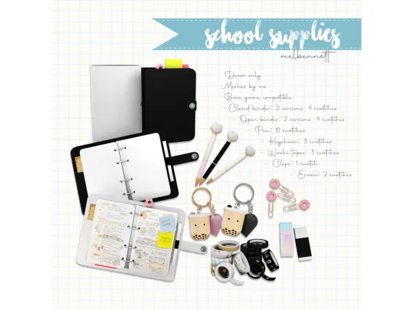 Alpha School Supplies Collection - The Sims 4 Custom Content