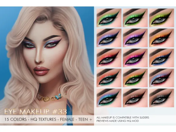 Alpha EYE MAKEUP 33 by Jul_Haos - The Sims 4 Custom Content