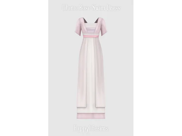 Mix [Lonelyboy] Titanic Rose Swim Dress - The Sims 4 Custom Content