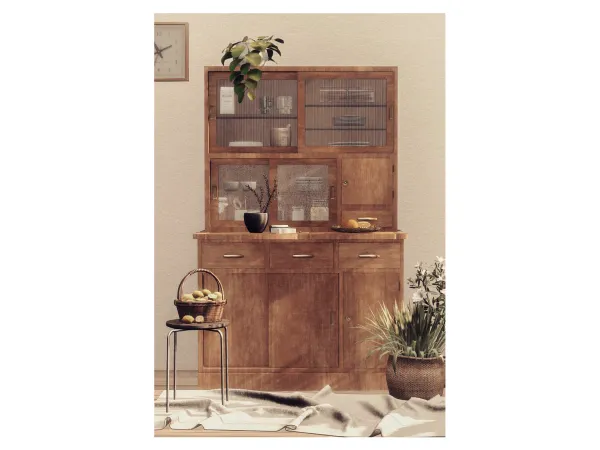 Alpha Vintage Cupboard Wooden Retro - The Sims 4 Custom Content