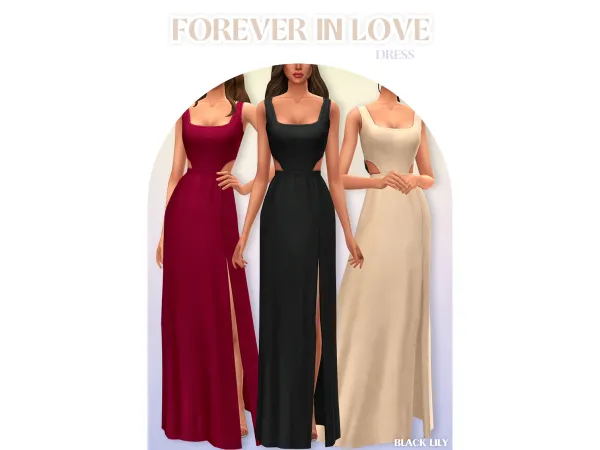 Maxis Match Forever In Love Dress by Black Lily - The Sims 4 Custom Content