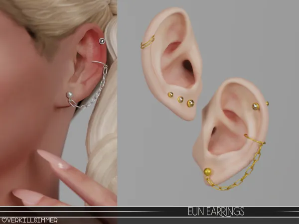 Alpha Eun earrings - The Sims 4 Custom Content