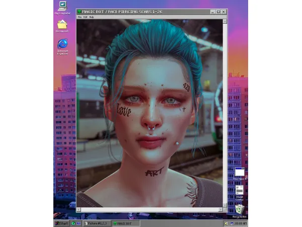 Alpha FACE PIERCING SCARS 1 26 by MAGIC BOT - The Sims 4 Custom Content