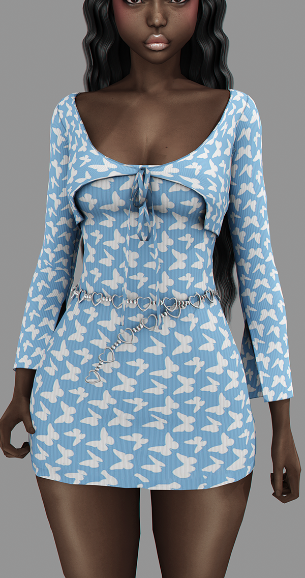 Alpha Cuttlest dress by unknown66irl - The Sims 4 Custom Content