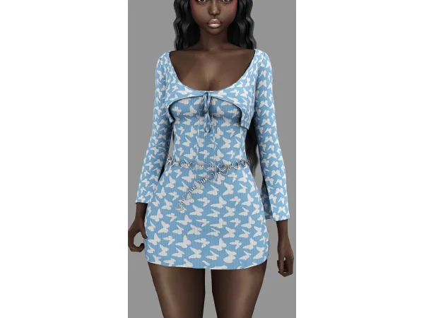 Alpha Cuttlest dress - The Sims 4 Custom Content