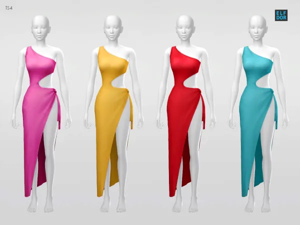 Maxis Match Summer Long Party Dress - The Sims 4 Custom Content