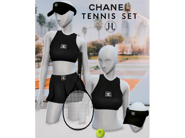 Alpha CHANEL Tennis Set recolor - The Sims 4 Custom Content