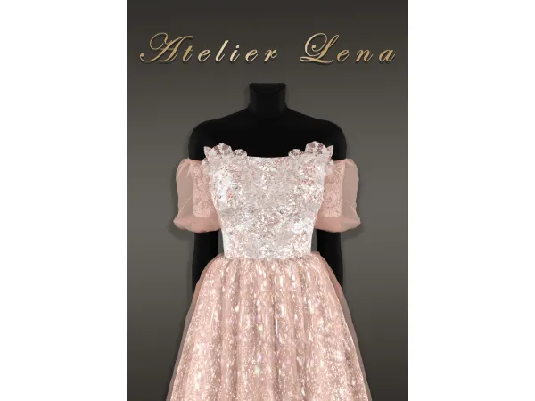 Alpha [Atelier Lena] Dana Flower Dress by Atelier Lena - The Sims 4 Custom Content