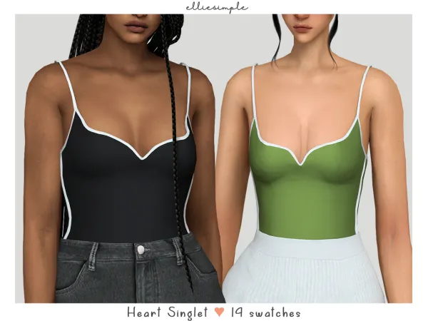 Alpha elliesimple heart singlet (early access) - The Sims 4 Custom Content