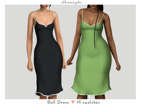 Alpha elliesimple bell dress - The Sims 4 Custom Content