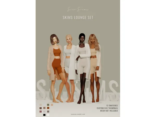Alpha SKIMS LOUNGE SET - The Sims 4 Custom Content