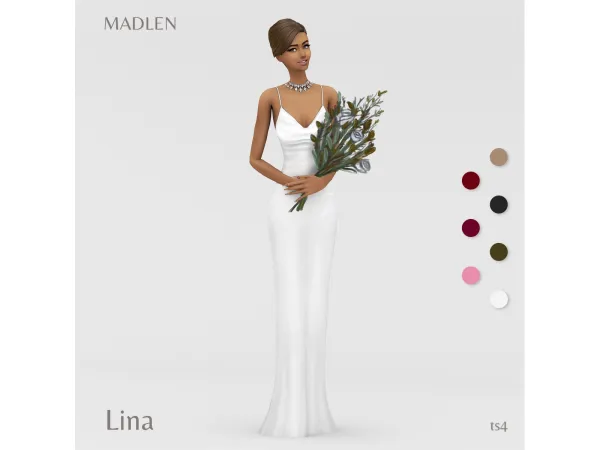 Maxis Match Lina Dress by Madlen - The Sims 4 Custom Content