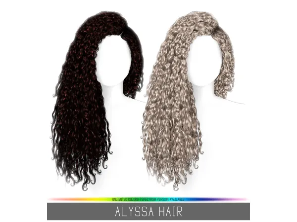 Alpha ALYSSA HAIR by Simpliciaty - The Sims 4 Custom Content