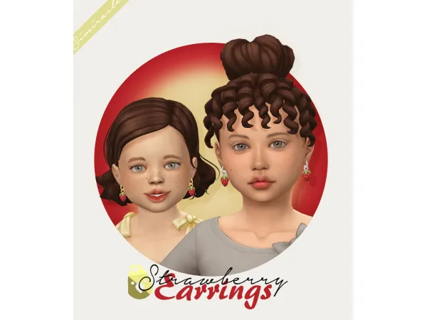 Maxis Match Strawberry Earrings - The Sims 4 Custom Content