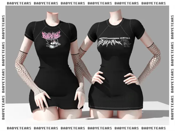 Alpha Cutie dress Babyetears - The Sims 4 Custom Content
